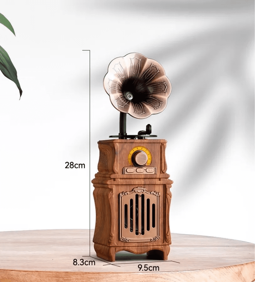 mini retro radio vintage fonografu tal-injam