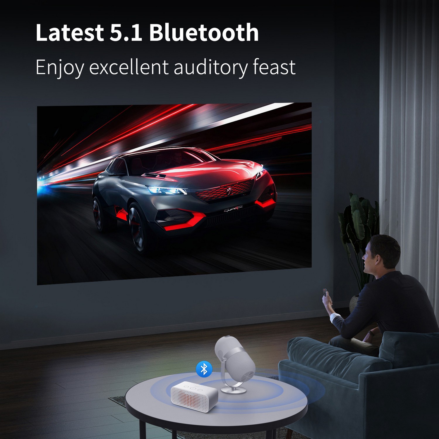 bluetooth wifi projector mini 4k portabbli