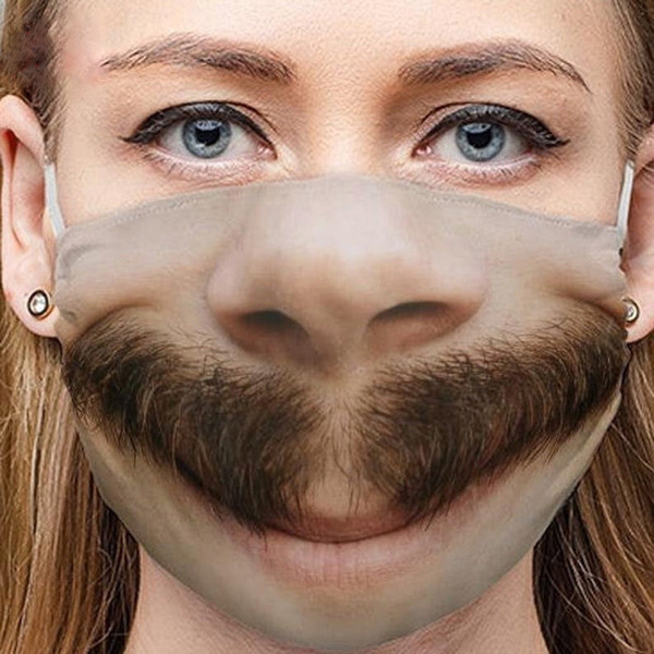 maskra umoristiċi fuq il-wiċċ bil-mustache