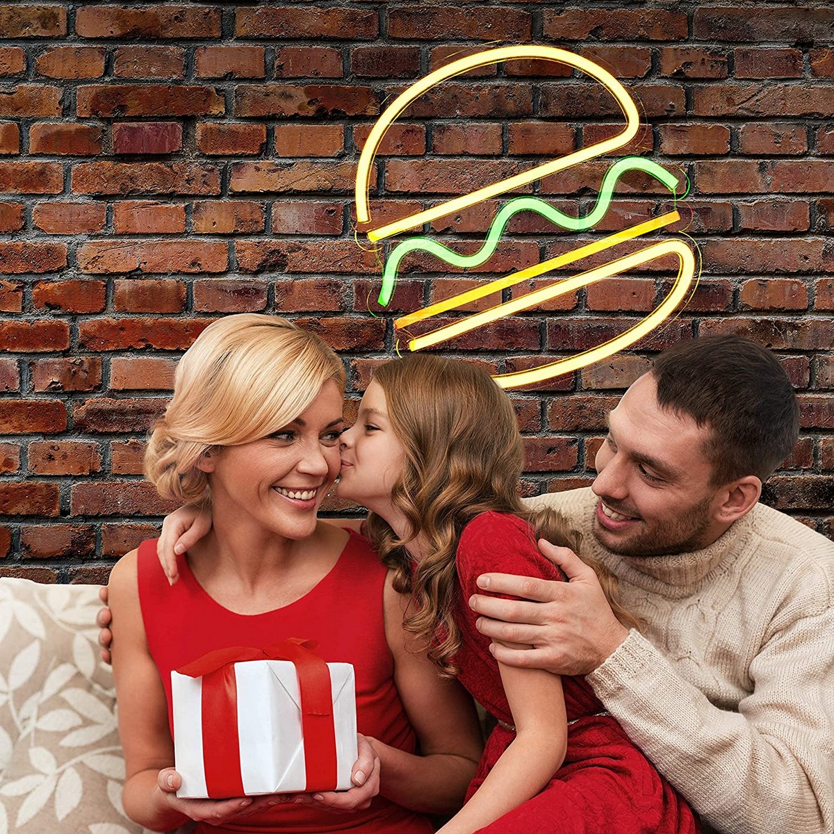 hamburger wassal logo tan-neon glowing