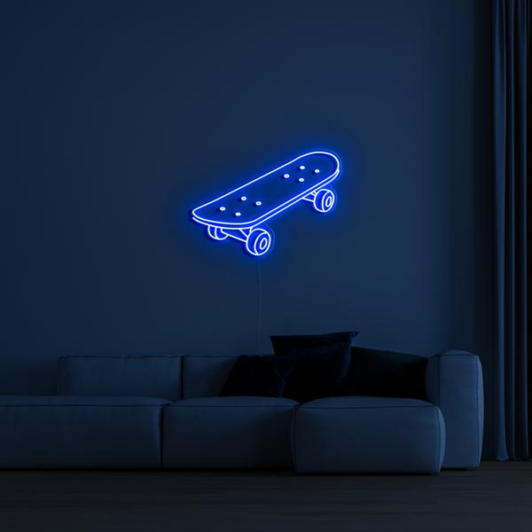 3D glowing LED sinjal tan-neon fuq il-ħajt - skateboard