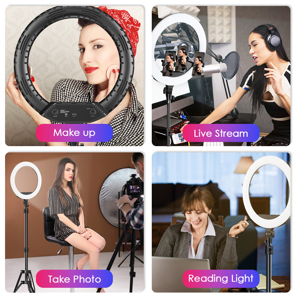 Dawl LED ċirkolari bi tripod tal-mowbajl - RING LIGHT