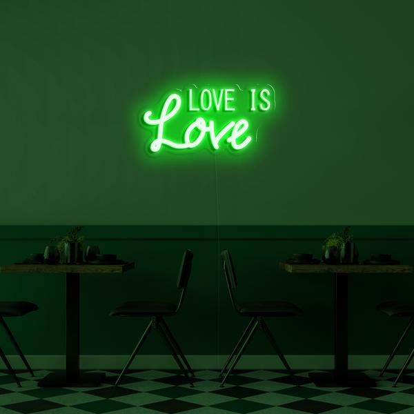 Logo neon LED 3D fuq il-ħajt - Love is Love b'dimensjonijiet ta '50 ċm