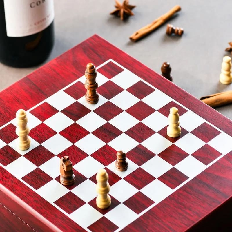 Sett rigal kbir għal raġel - Chessboard bi + aċċessorji għall-inbid