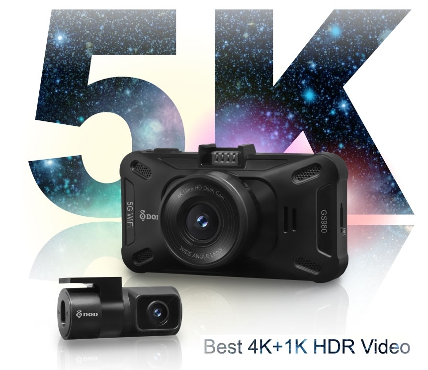 l-aħjar dash cam 4k 5k kamera tal-karozzi doppju DOD GS980D