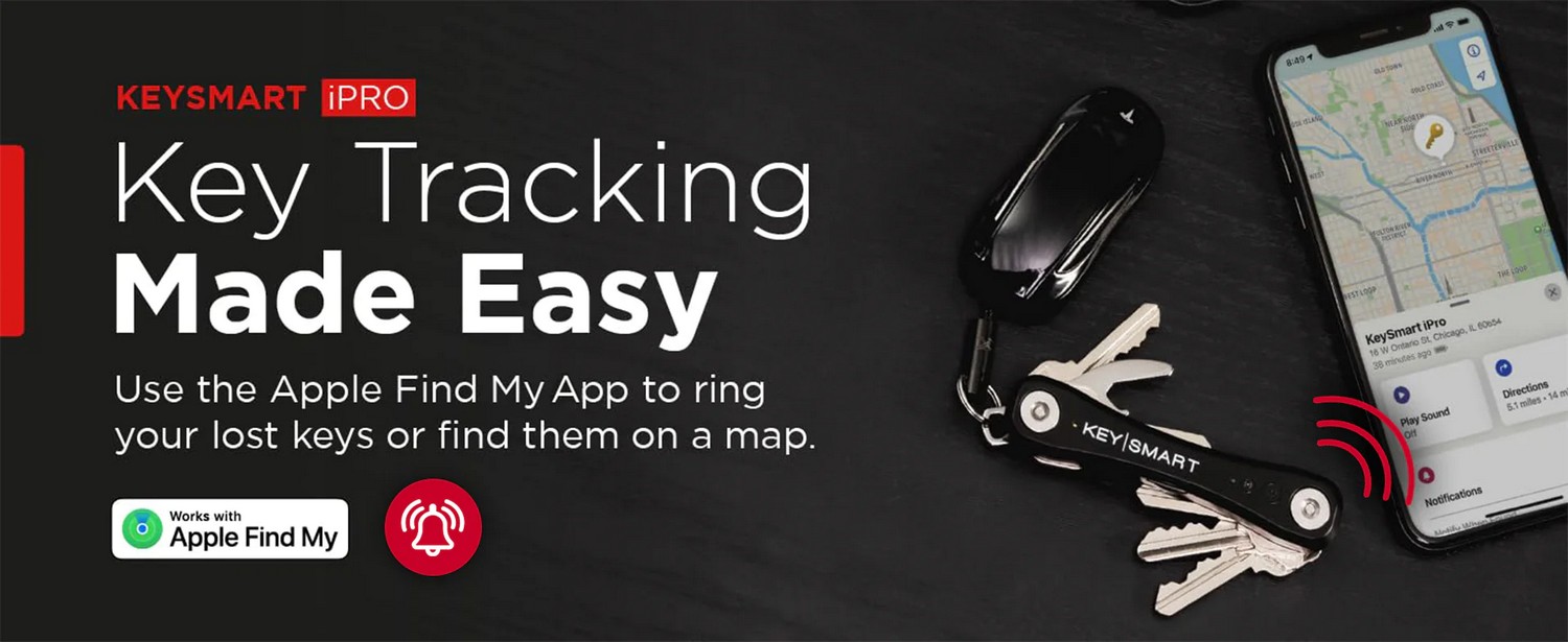 KeySmart iPro - organizzatur ewlieni għall-iPhone - Apple Find My App