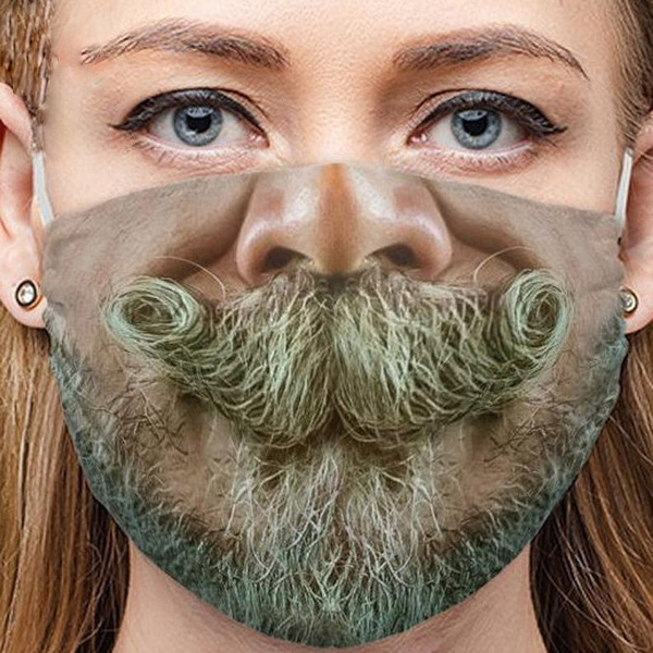 3d maskra print mustache u beard