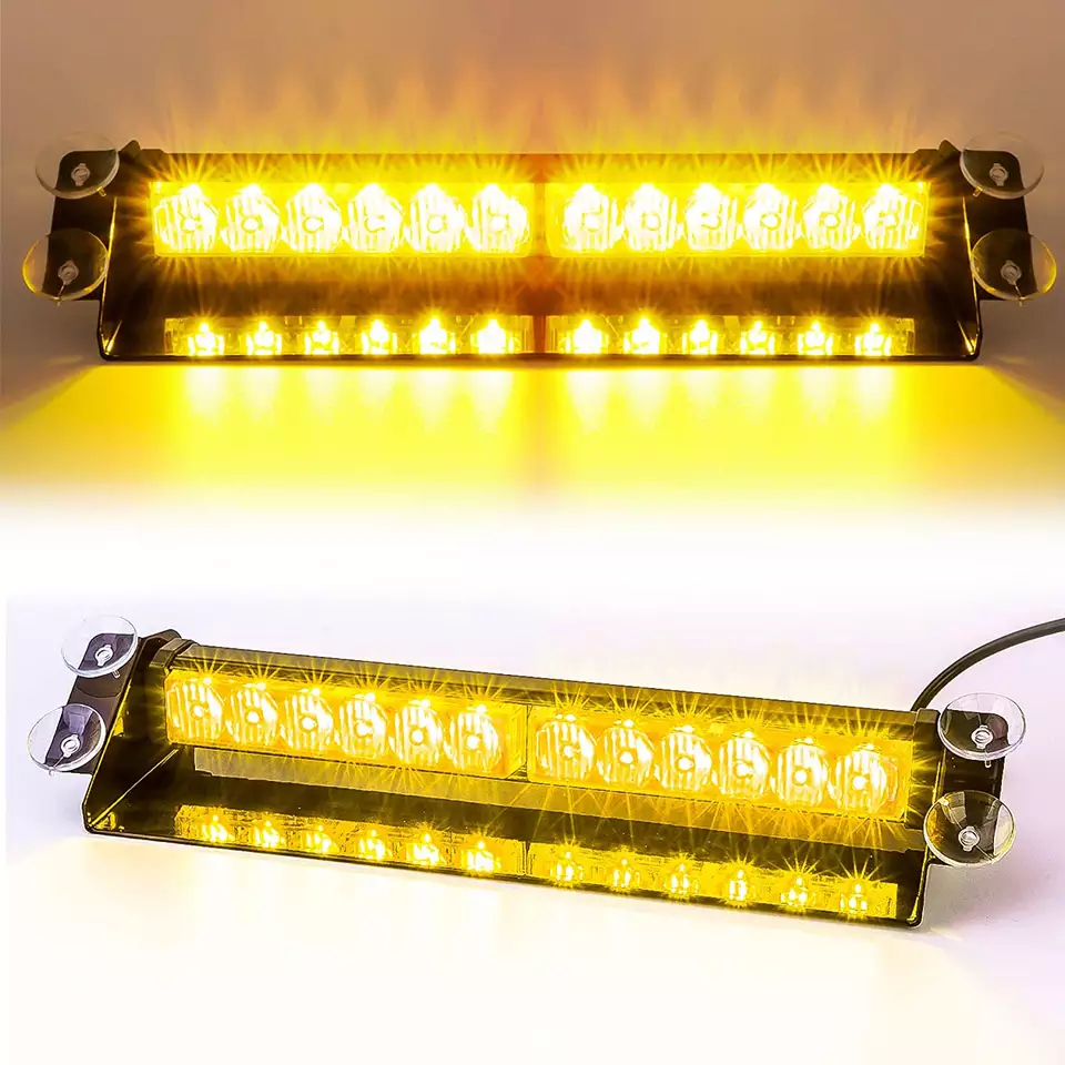 Twissija LED dwal strobe għall-karozza 24 LED kulur isfar abjad