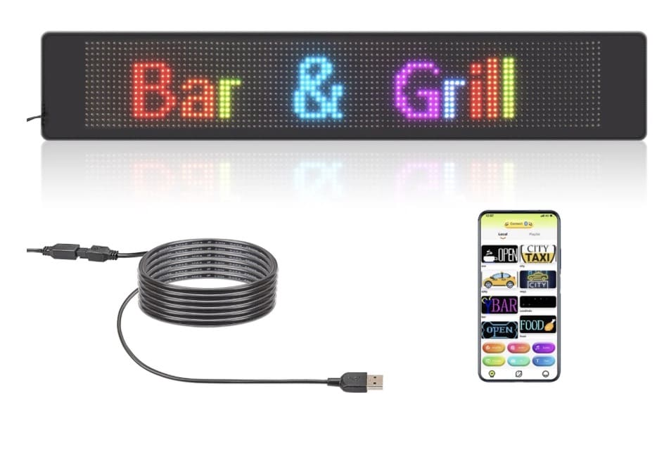 Reklamar LED RGB bord panel scrolling flessibbli għall-karozza tal-karozzi