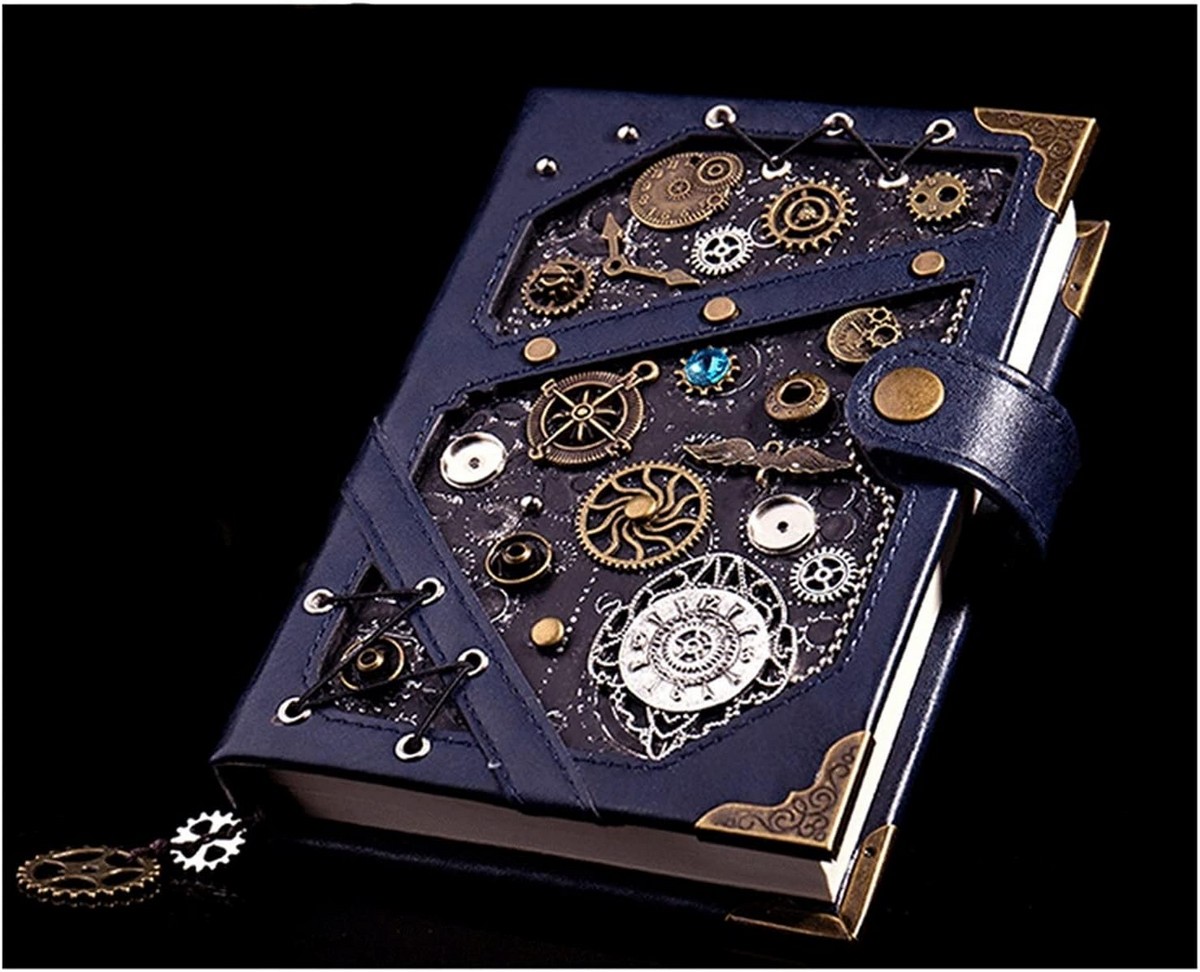 sett notepad steampunk - notepad lussu tal-ġilda eko