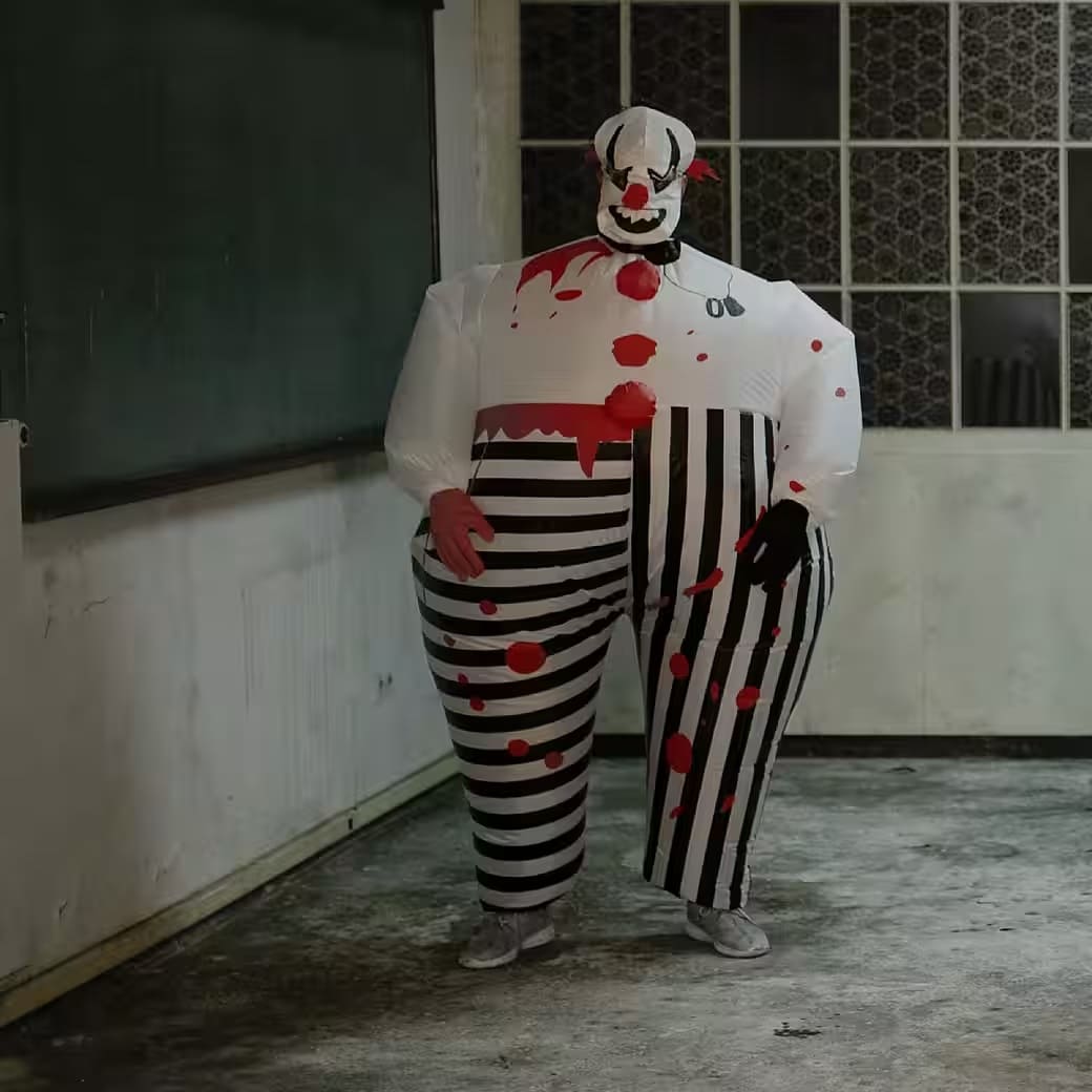 Kostum tal-clown tal-biża li jintefħu - Figura tar-reklamar li jintefħu b'fann