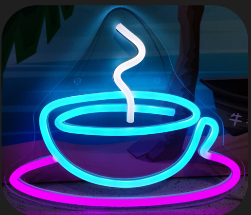 kikkra tal-kafè tal-kafè - reklamar LED sinjal tan-neon fuq il-ħajt