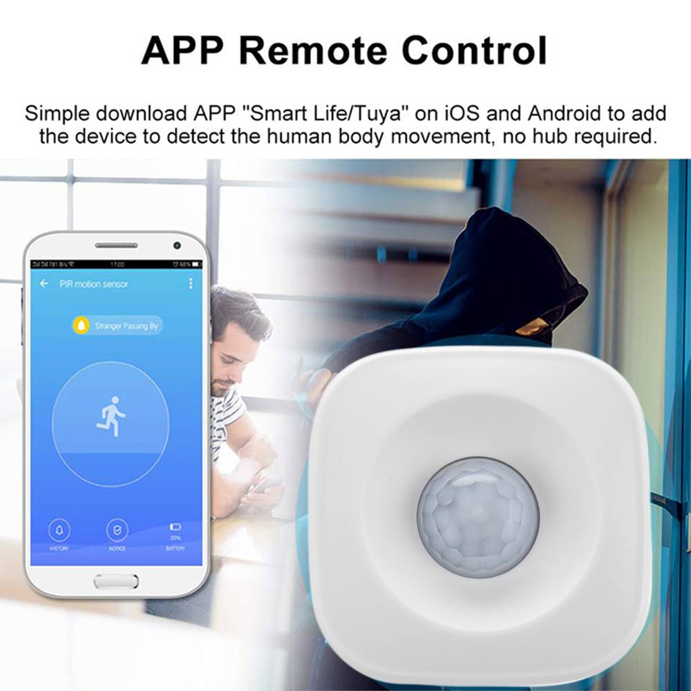 pir motion detector smart wifi app mobbli