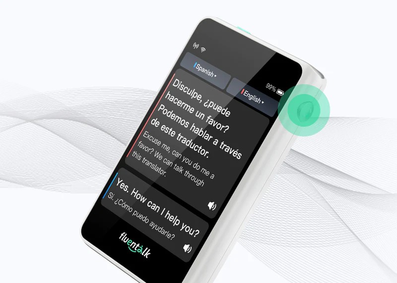 traduttur tal-ivvjaġġar fluentalk T1 mini - traduzzjoni b'buttuna waħda