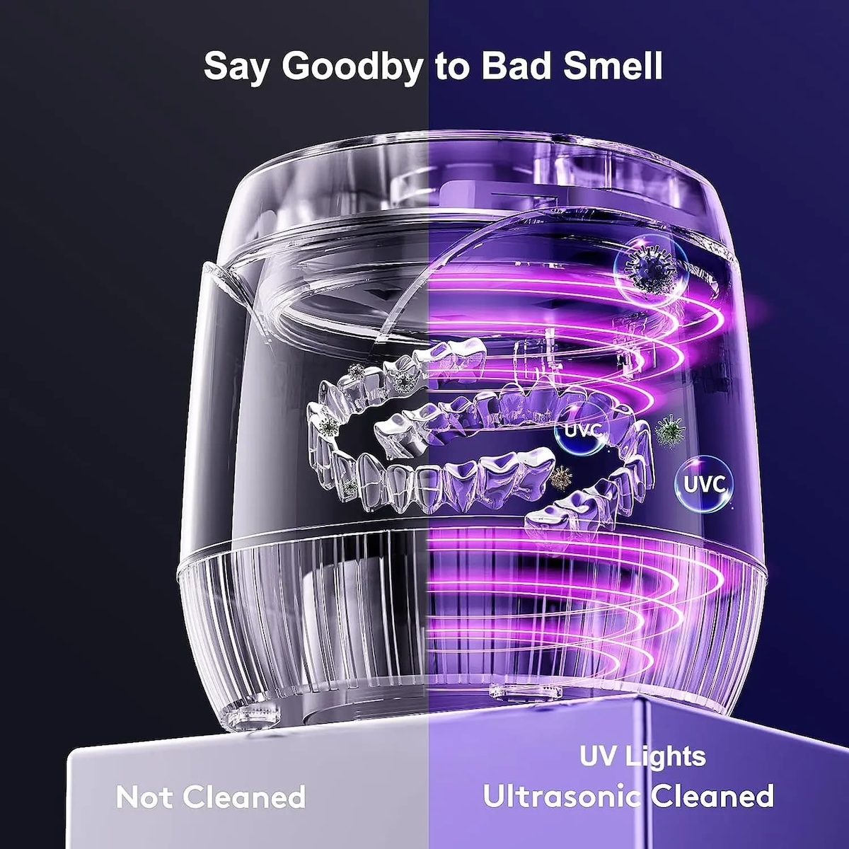 Ultrasoniku UV cleaner u deodorizer għall-proteżi dentali