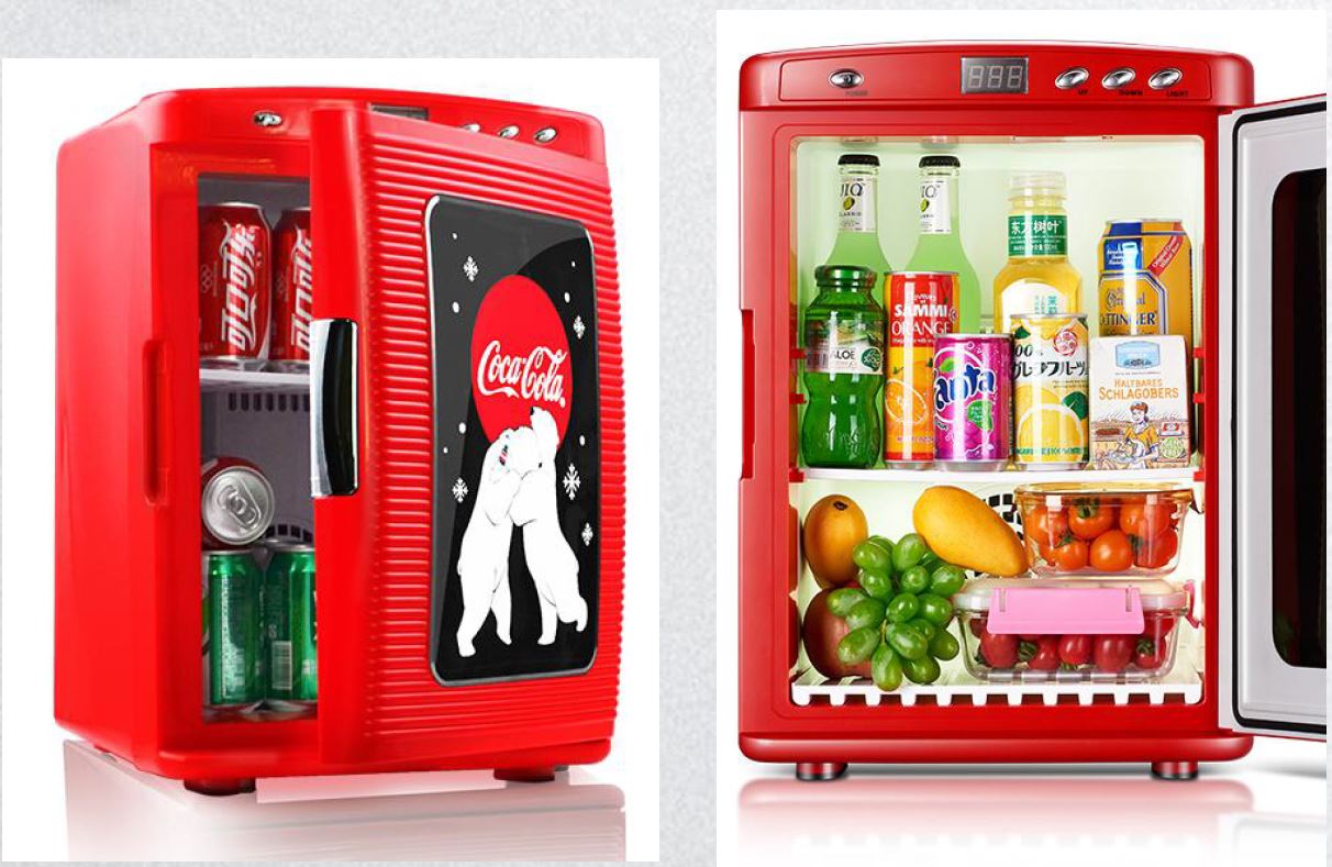 jista fridge cooler aħmar coca cola