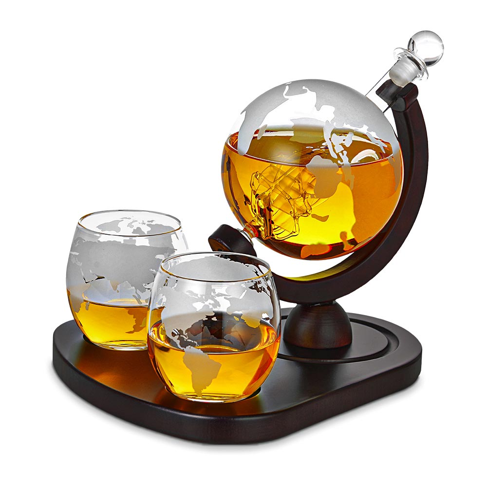 globe whisky decanters - nuċċalijiet sett tal-whisky