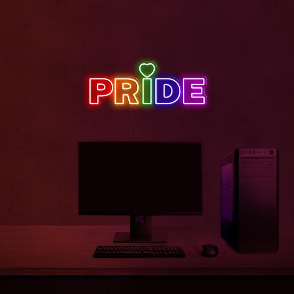 Sinjal LED neon 3D fuq ħajt multicolor - PRIDE